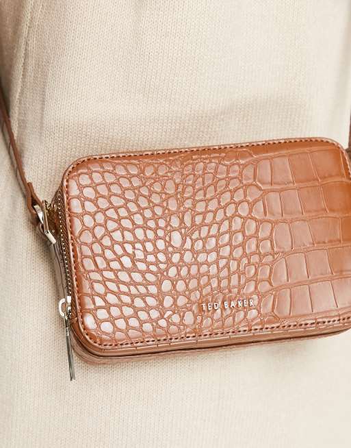 Ted Baker Stina double zip mini cross body bag in brown ASOS