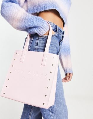 Ted Baker Stocon heart stud tote bag in pink - ASOS Price Checker