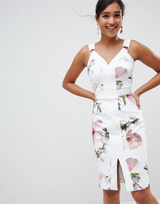 Ted baker floral bodycon hot sale dress