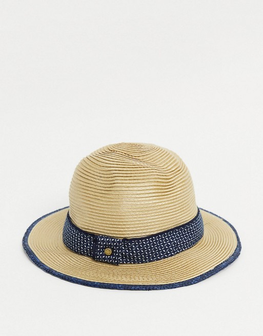 Ted Baker straw fabric banded fedora