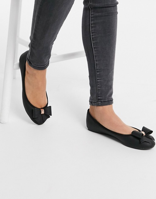 Ted Baker sually leather ballet pumps in black