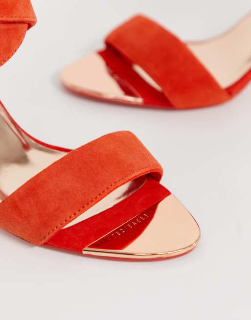 Ted baker suede tie leg block heeled sandals ASOS