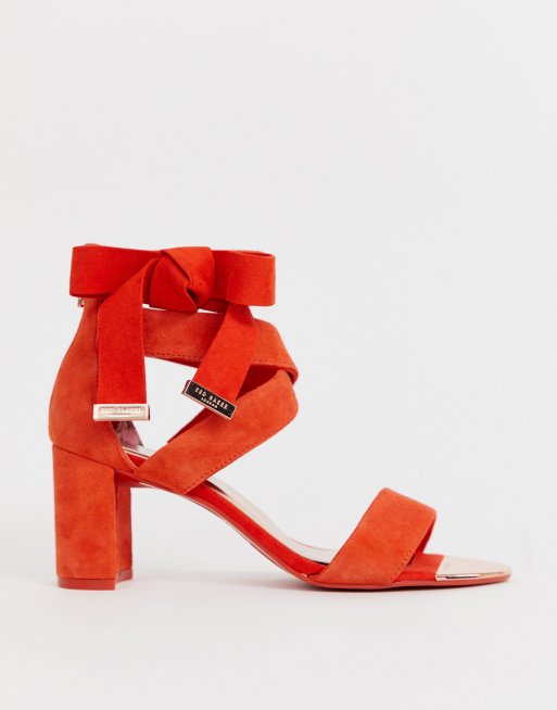 Ted baker suede tie leg block heeled sandals ASOS