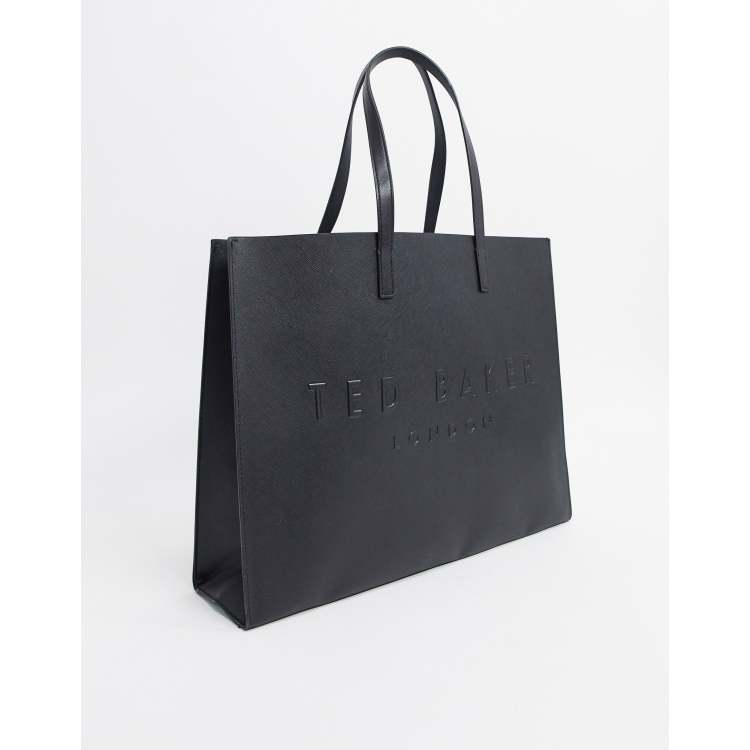 Ted Baker sukicon crosshatch east west large icon bag in black