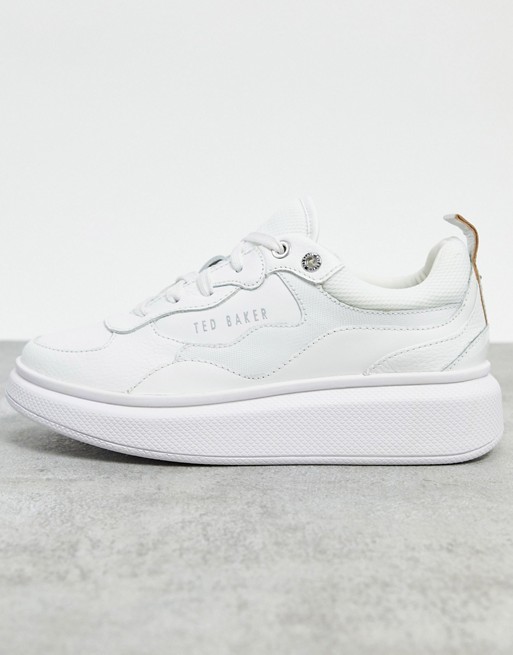 Ted Baker tallee leather chunky trainer in white