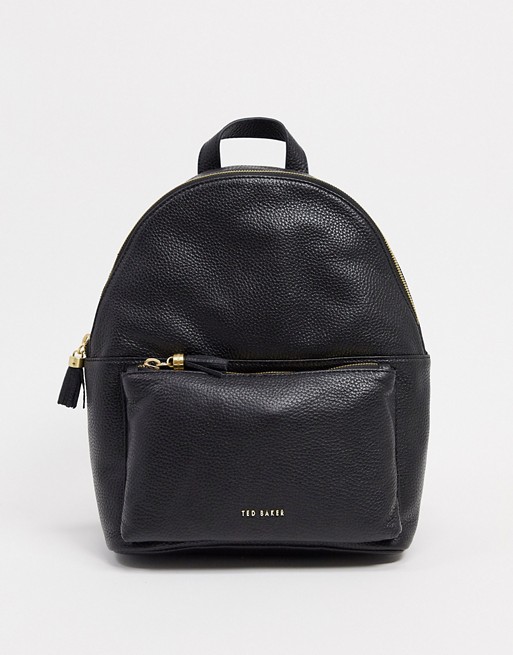 Ted Baker Tassle soft leather backpack in black