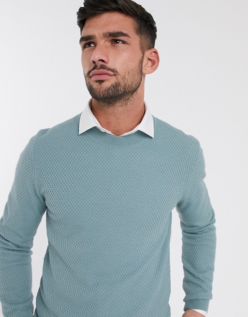 Ted Baker textured knitted jumper in light blue