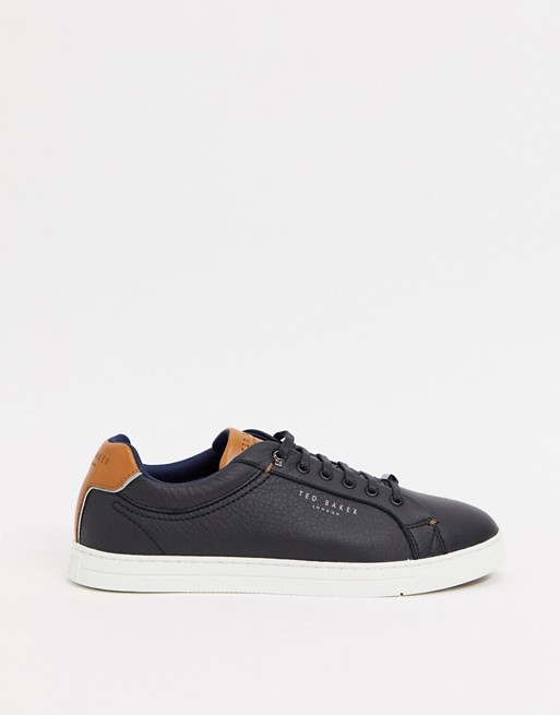 Ted Baker Thwally trainers in black leather