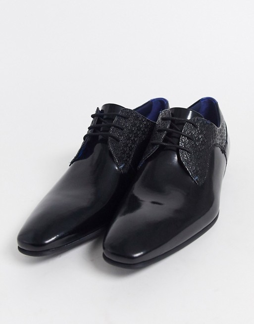 Ted Baker Tifler embossed shoes in black high shine