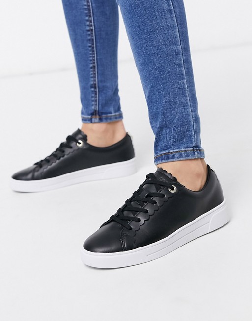 Ted Baker tillys scallop trainers in black