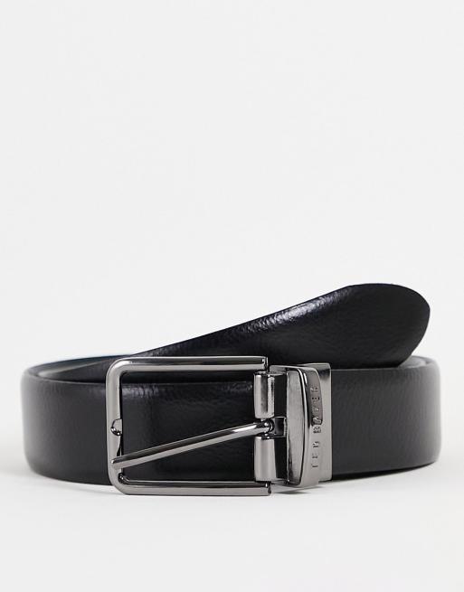 Ted Baker timthy leather reversible belt in black | ASOS