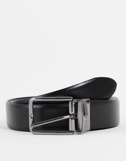 Ted Baker – Timthy – Wendbarer Ledergürtel in Schwarz