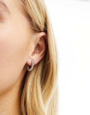 Ted Baker - Tottie - Orecchini a cerchio color argento intrecciati