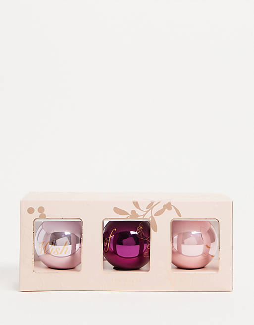 Ted Baker Triple xmas baubles in Pink