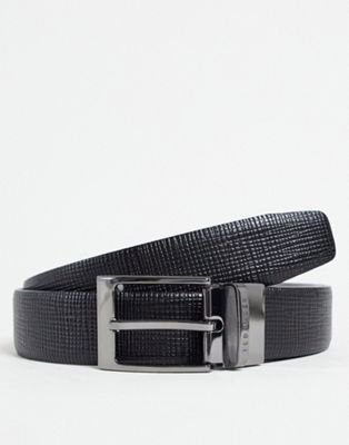 Ted Baker twin reversible leather belt in black