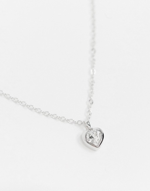 Ted Baker Hannela Swarovski crystal heart pendant necklace in silver