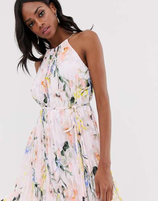 Ted Baker Valetia elegance pleat dip hem dress