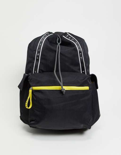 Ted Baker Verser nylon drawstring backpack in black