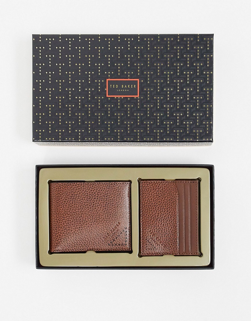 Ted Baker wallet and card holder gift set-Tan