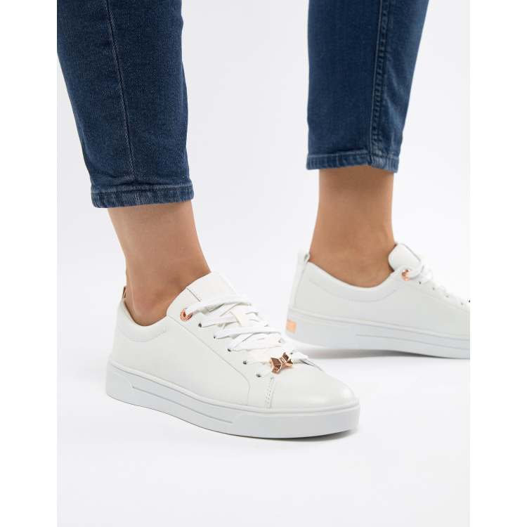 Ted baker gielli white leather trainers sale