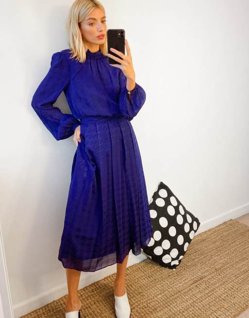 Ted baker blue pleated dress sale