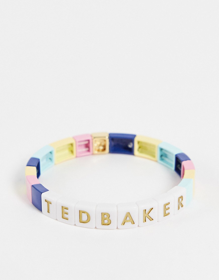 Ted Baker Wilo Enamel Bead Stretch Bracelet With Logo-Multi