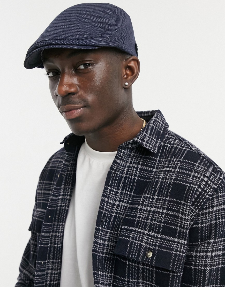 Ted Baker Witham Flat Cap In Navy