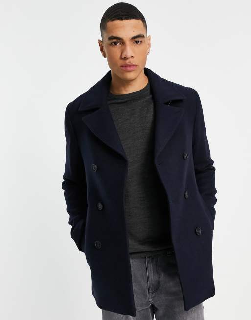 Ted Baker - Wollen peacoat in marineblauw
