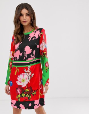 yanna floral long sleeve dress