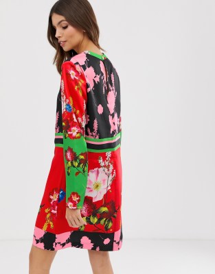 yanna floral long sleeve dress