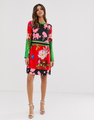 yanna floral long sleeve dress