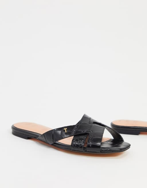 Ted Baker zelania crossover sliders in black ASOS