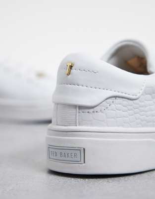 ted baker zennco croc minimal trainers in white