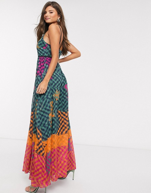 Ted Baker zohzoh pinata high neck maxi dress in olive
