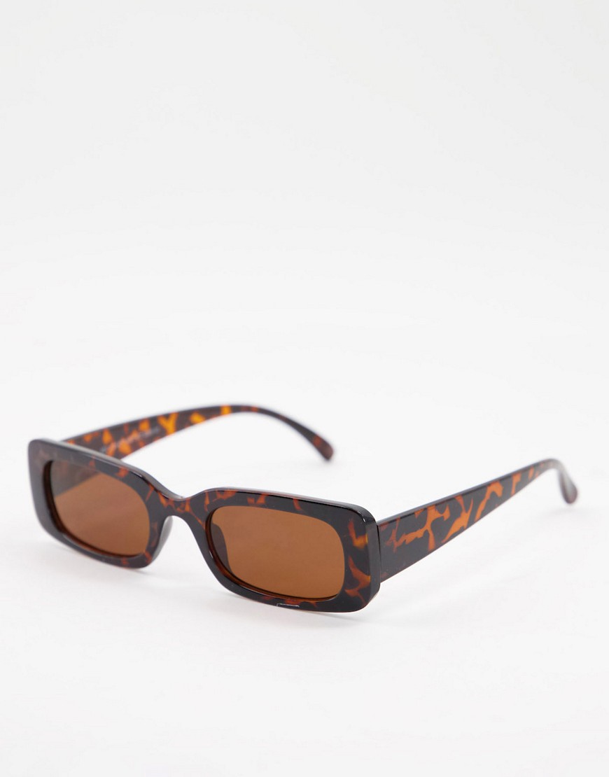 фото Темно-коричневые солнцезащитные очки в прямоугольной оправе new look-коричневый цвет