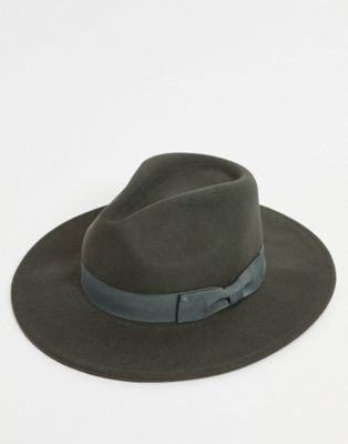 фото Темно-серая фетровая шляпа с лентой asos design-серый