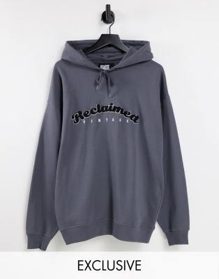 Темно-серое oversized-худи от комплекта в стиле унисекс с вышивкой спереди Reclaimed Vintage Inspired-Серый