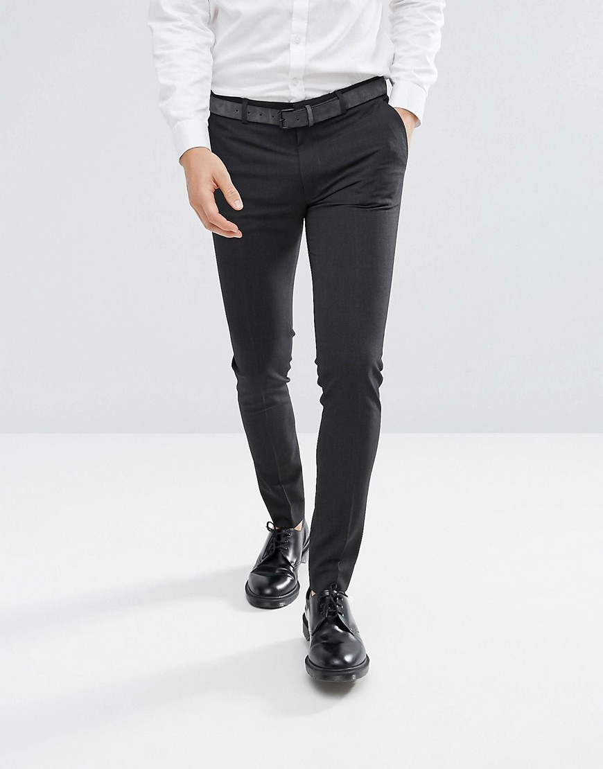фото Темно-серые брюки скинни asos design-серый
