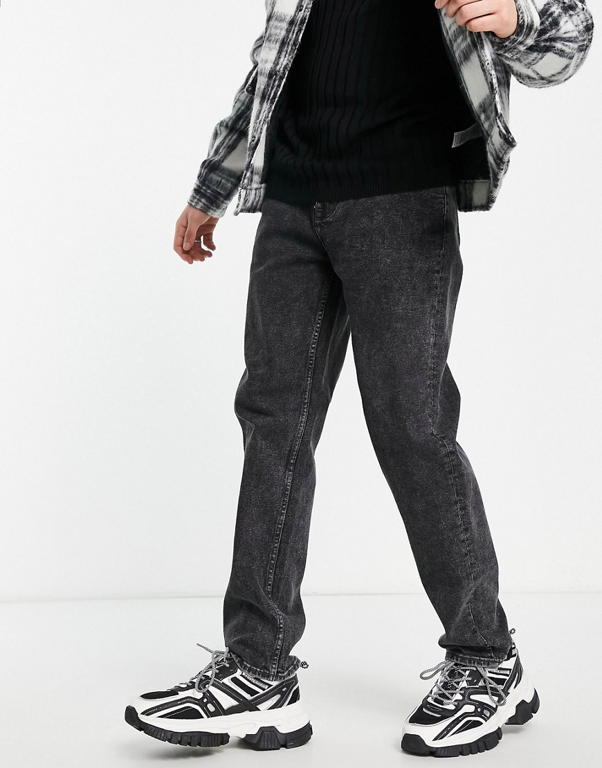 фото Темно-серые джинсы прямого кроя new look-серый