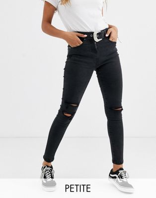 фото Темно-серые джинсы с поясом parisian petite-серый