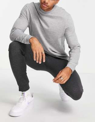 Темно-серые джоггеры скинни ASOS DESIGN-Черный цвет