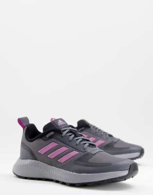   Asos Темно-серые кроссовки для бега по пересеченной местности adidas Falcon 2.0-Серый