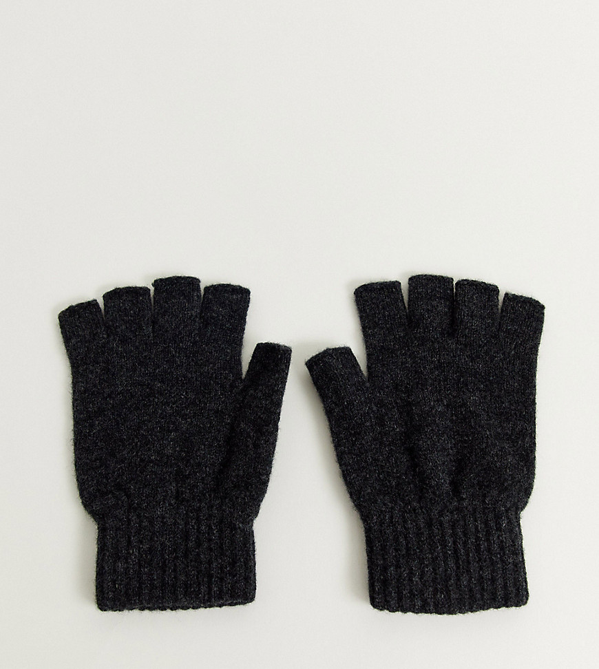 фото Темно-серые перчатки без пальцев из овечьей шерсти glen lossie-серый
