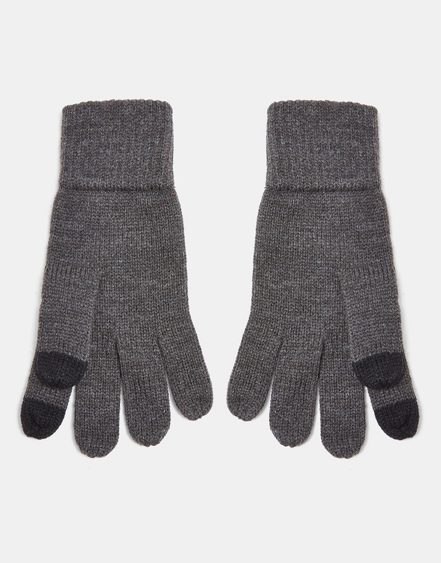 фото Темно-серые перчатки для сенсорных экранов topman-серый