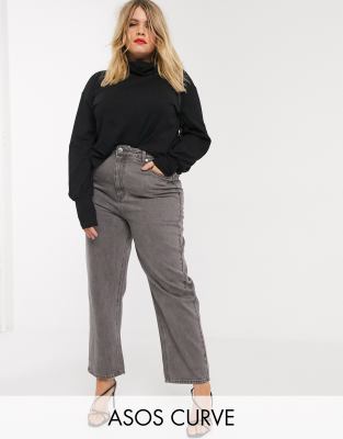 Темно-серые прямые джинсы ASOS DESIGN Curve-Серый