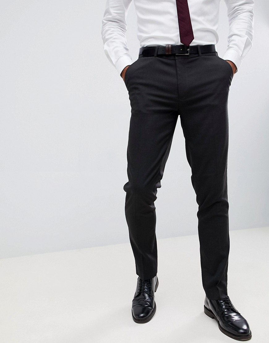 фото Темно-серые строгие брюки зауженного кроя asos design-серый