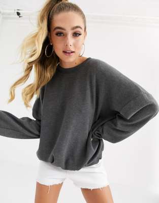 фото Темно-серый мягкий свитшот oversized asos design-черный цвет