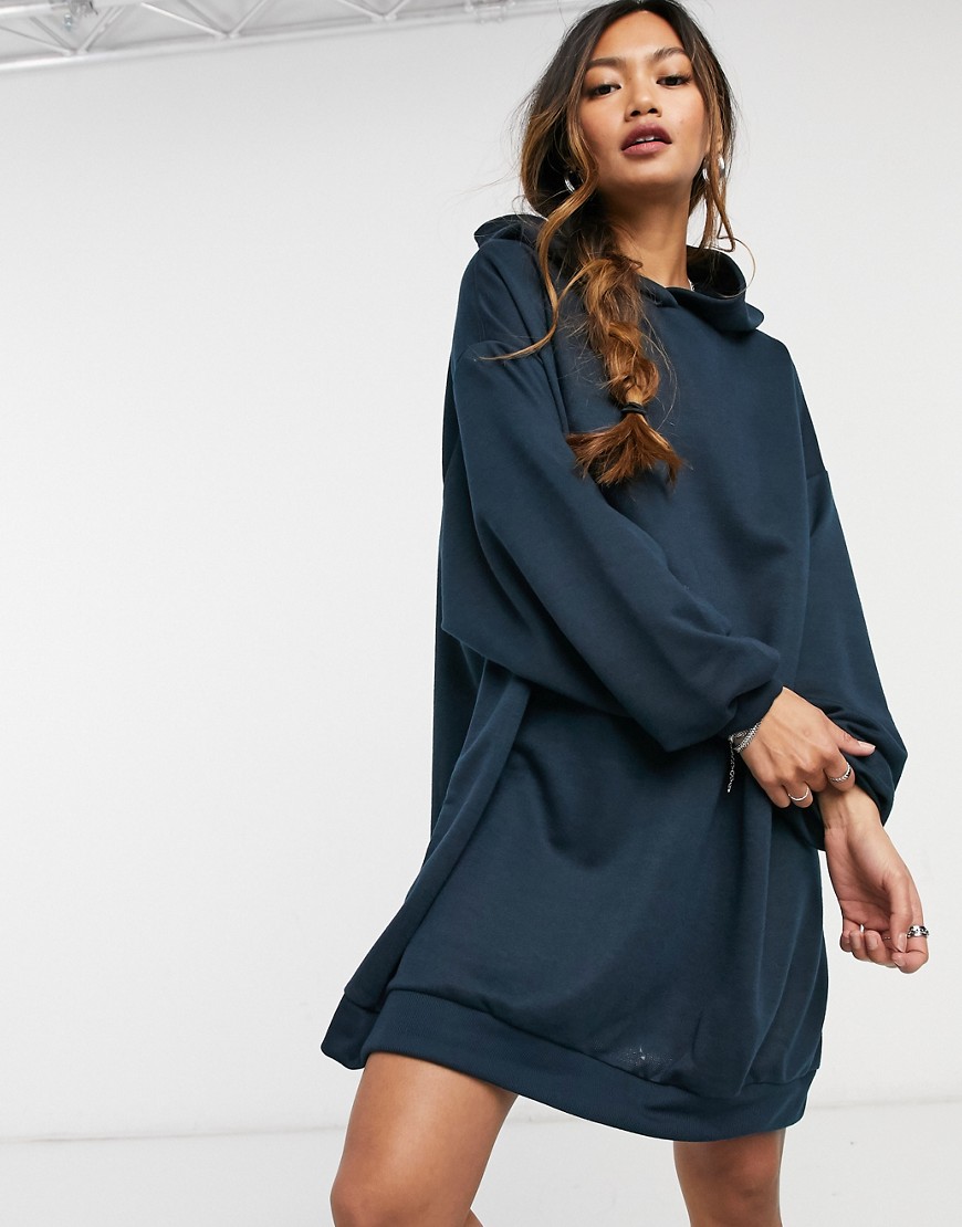 Темно-синее платье-худи мини в стиле oversized ASOS DESIGN-Темно-синий