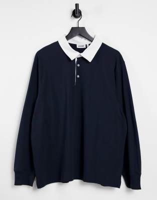   Asos Темно-синее поло в стиле регби Weekday Gabriel-Темно-синий