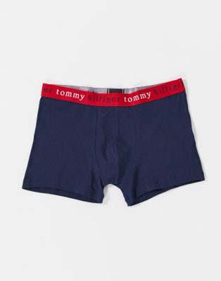 фото Темно-синие боксеры-брифы с фирменным поясом tommy hilfiger-темно-синий